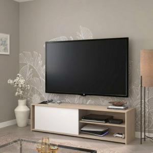 Meuble Tv Tomy 155cm - Chêne / Blanc