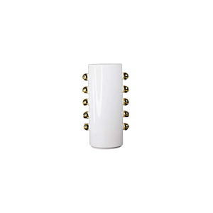 VASE EN CÉRAMIQUE EN BLANC AVEC SPHÈRES -DORÉES Décorations