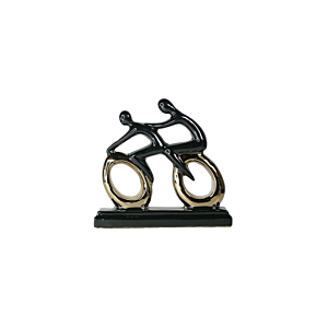 STATUE DECORATIVE DUO- CYCLETTE - NOIR/DORÉ Décorations
