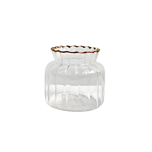 VASE ORION + BORDURE DORÉE 8.5x8.5x8CM - DORÉ Vases