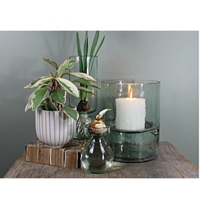 VASE HORIZON EN VERRE 10x10x27.7CM - GRIS