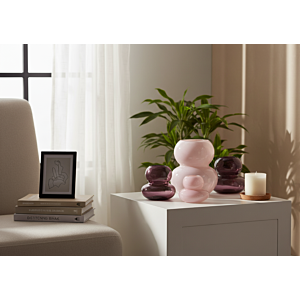 VASE EQUILIBRE 14.5x9.5x13CM - ROSE