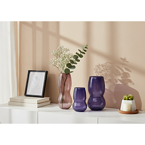 VASE NOVA 14x14x25.5CM - VIOLET FONCÉ