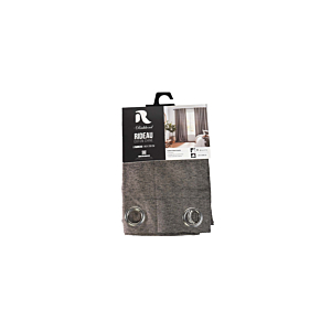 Rideau coton chiné 140x280cm - Gris foncé Textile