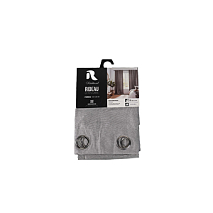 Rideau coton chiné 140x280cm - Gris Textile