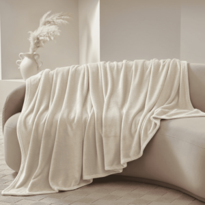 Couverture Flanelle Miko & Mino - Écru