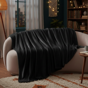 Couverture Flanelle Miko & Mino - Noir