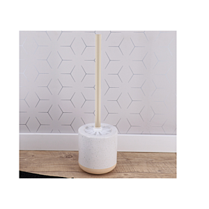 BROSSE WC Moucheté - Blanc / Beige