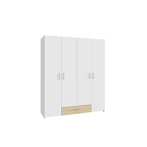 Armoire Econobox 4 Portes - Beige / Blanc