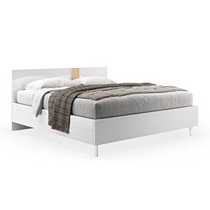 Lit Venus 160x200cm Sans Sommier - Blanc/Chêne Lits adulte