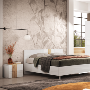 Set Deux Tables De Chevet Venus 2 Tiroirs - Blanc / Chêne