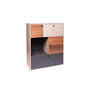 MEUBLE MULTIFONCTIONS TROPATCHO - Chêne / Blanc / Gris Soldes été vague 2
