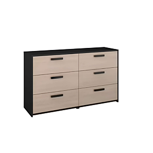 Double Commode CELEST - Beige / Noir Vente Flash