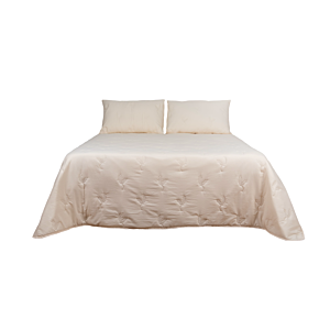 Couvre lit Bouty Uni Touche Coton Avec Taie D'oreiller – Écru Couvre-lits