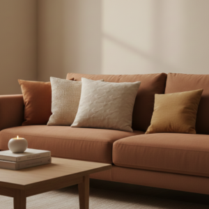 Coussin Avec Zip Et Remplissage 45X45Cm - Taupe