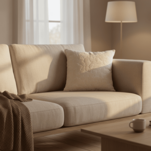 Coussin Avec Zip Et Remplissage 45X45Cm - Écru