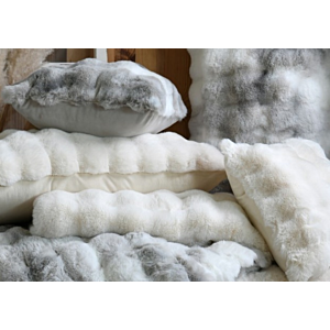 COUSSIN FOURRURE NEBRASKA 45X45CM - ÉCRU