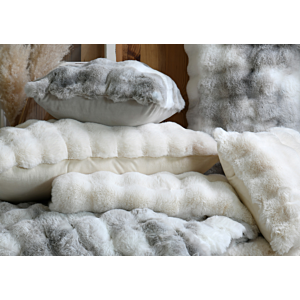 COUSSIN FOURRURE NEBRASKA 45X45CM - PERLE