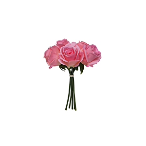 BOUQUET DE ROSES ARTIFICIELLES 26CM - ROSE Plantes et fleurs artificielles