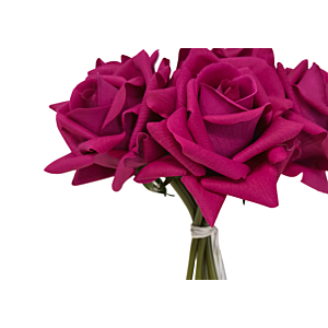 BOUQUET DE ROSES ARTIFICIELLES 26CM - VIOLET