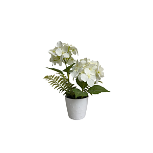 PLANTE ARTIFICIELLE HORTENSIA AVEC POT 32CM - BLANC Plantes et fleurs artificielles