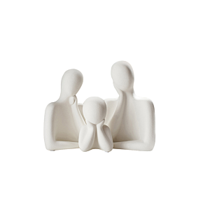 SET DE 3 STATUETTES FAMILLE MAT - GRIS CLAIR Bibelots