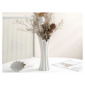 VASE NERVURE 10.3x22.5x8.5 CM – BLANC