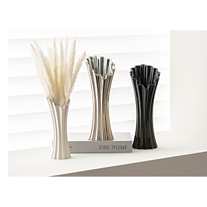 VASE NERVURE 13.8x28x10.5 CM - BLANC