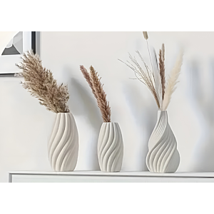 VASE ONDULE 9.3x17.2x3.5 CM - BLANC