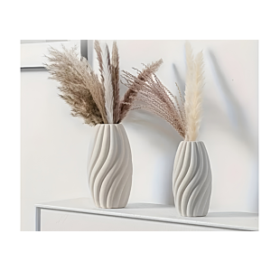 VASE ONDULE 11.5x21x4.5 CM - BLANC