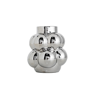 VASE BUBBLE EFFET MIROIR 13x14.5x6CM - ARGENTÉ Vases