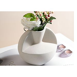 VASE DECORATIF 16x14.5x6CM - BLANC