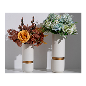 VASE CYLINDRIQUE 9.2x27.7CM - BLANC