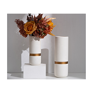 VASE CYLINDRIQUE 8x20 CM - BLANC