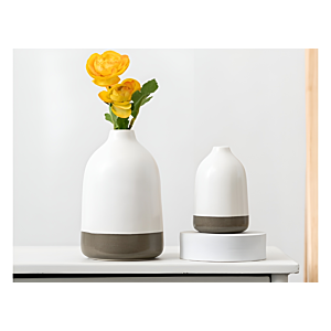 VASE 9.5x15x3 CM - GRIS/BLANC