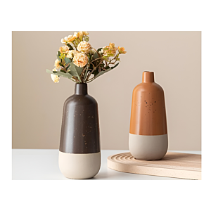 VASE BICOLORE MOUCHETE - CAMEL