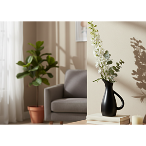 VASE À ANSE 14.3x23x7.3CM - NOIR