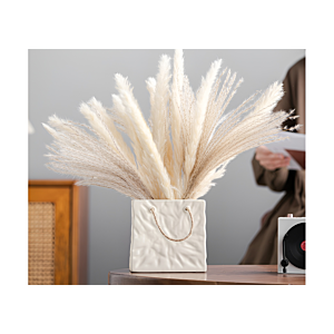 VASE EFFET SAC FROISSE 14x13.8x13.8CM - BEIGE