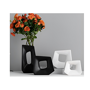 VASE AJOURÉ 16x13.4x12.4CM - NOIR