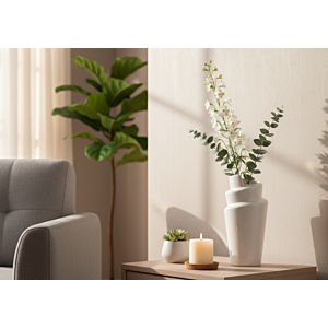 VASE DESIGN SPIRALE - BLANC