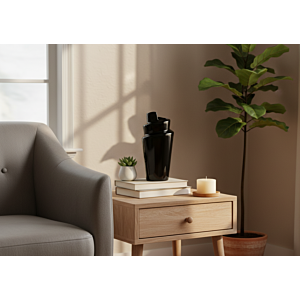 VASE DESIGN SPIRALE - NOIR