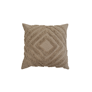 Coussin Décoratif Losange 45*45 Cm Avec Zip - Taupe Essentiel HIVER