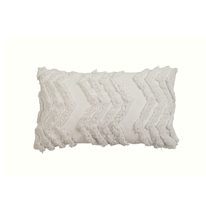 Coussin Décoratif Zigzag 30*50 Cm Avec Zip - Écru Essentiel HIVER
