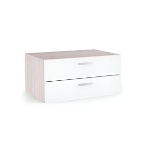 Meuble multifonctions NANO 2 Tiroirs - Blanc / Chêne