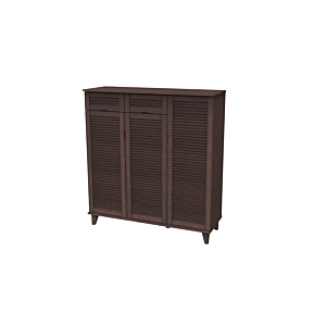 Meuble Multifonction ACMI 3 Portes + 2 Tiroirs - Marron