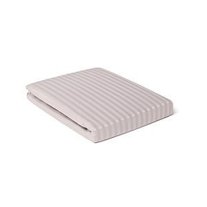 Parure De Draps Rayée Satinée  - Beige Clair Textile