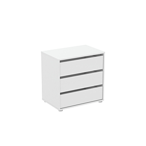 Commode BLOKTY 3 tiroirs 60 cm – Blanc Commodes