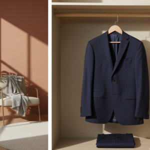 Cintre À Costume En Bois Naturel – Blanc