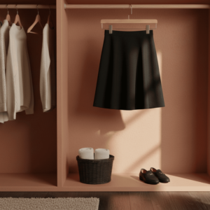 Porte-Jupe/Pantalon En Bois Naturel – Blanc