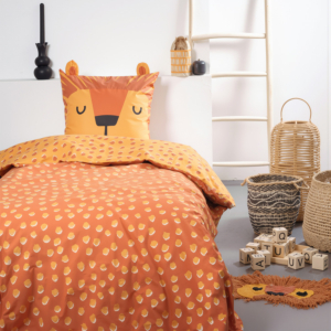 Parure De Lit Funny Lion 140X200Cm - Orange